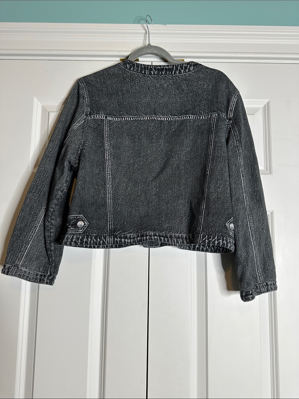 Rag And Bone Miramar Cora Denim Jacket SzXL Altered Sleeve - Picture 9 of 11